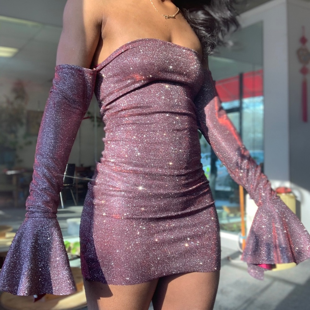 Champagne sparkle dress✨ size XS/S